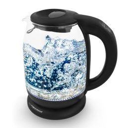   Elegáns Elektromos Üveg Vízforraló LED-del és Hőmérséklet-szabályozóval - Fekete - 1.7 L - Loire - EKK027