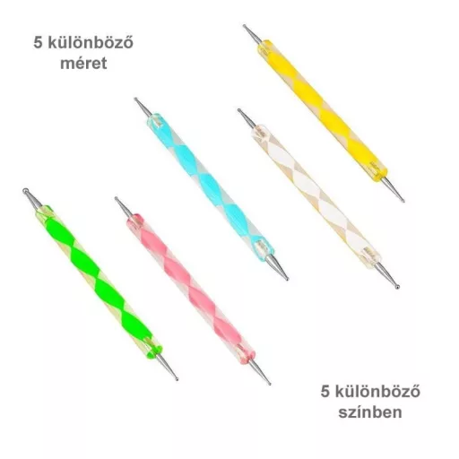 Körömdíszítő toll, körömdíszítő készlet (5 db)