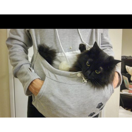 Macskahordozó, cicahordozó pulcsi, macskás pulóver, cicás pulcsi
