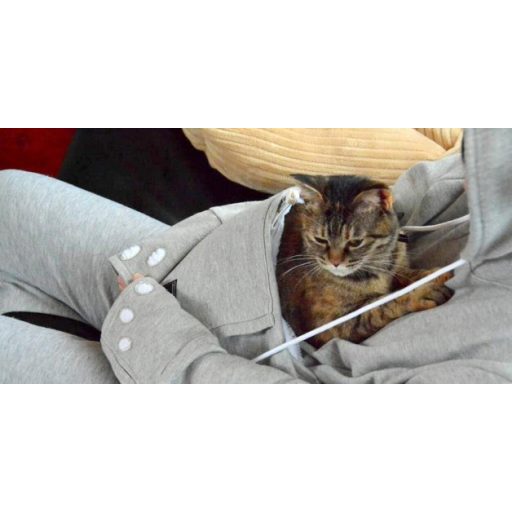 Macskahordozó, cicahordozó pulcsi, macskás pulóver, cicás pulcsi