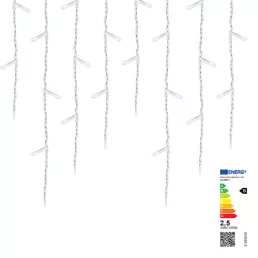   LED-es jégcsap fényfüggöny 2 méretben, hidegfehér-230 LED-del