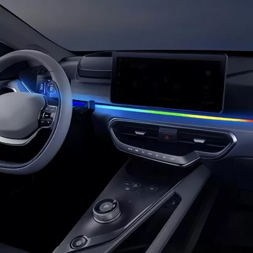 Okos autós LED világítás belső térbe - 110cm + 35 cm, applikáció+távirányító