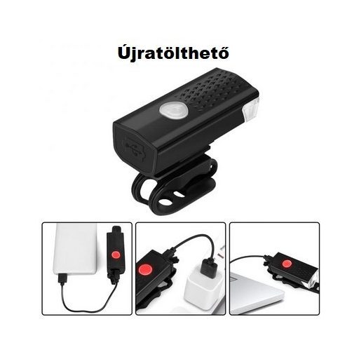 USB-ről tölthető LED-es Biciklilámpa Szett