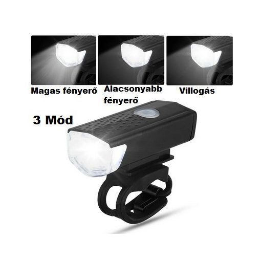 USB-ről tölthető LED-es Biciklilámpa Szett