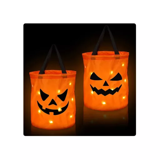 Halloween tök táska LED világítással