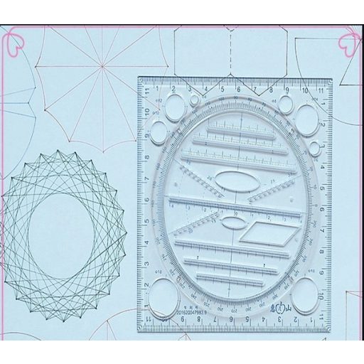 Tervező vonalzó, Művész vonalzó, Multifunkcionális forgatható rajzvonalzó