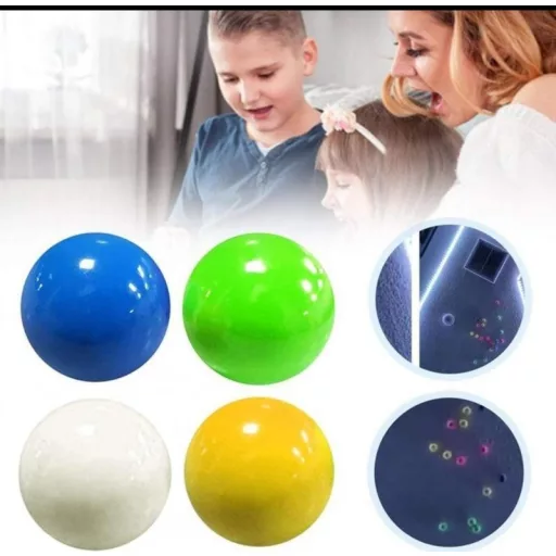 4db Fluoreszkáló ragadós fallabda
