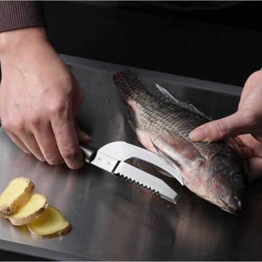 Halpikkely pucoló és halszeletelő kés