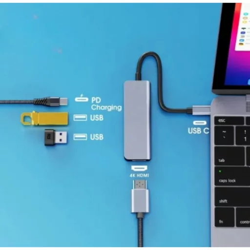 C típusú 4 portos USB Hub 3.0–4K HDMI