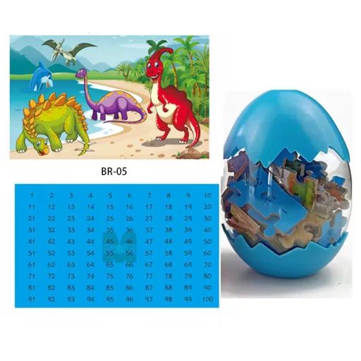 Dinós puzzle tojásban