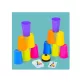 Montessori Toys Stack Cup játék kártyával 