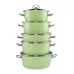 Zöld Elite Zománcozott lábas 26 cm + üvegfedő