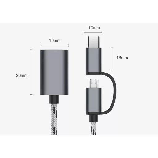 2 in 1 USB átalakító kábel