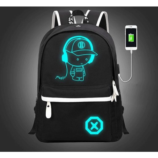 Világító USB-töltős hátizsák