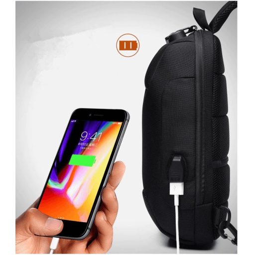 OZUKO biztonsági záras hátizsák (18×10×35 cm)