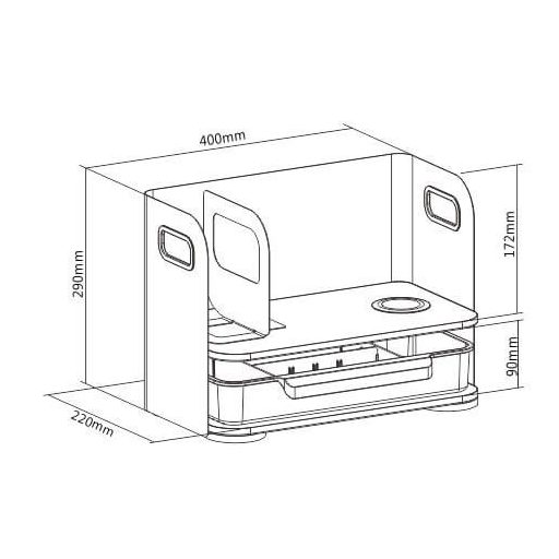 Íróasztal-rendező fiókkal (Ergo office)