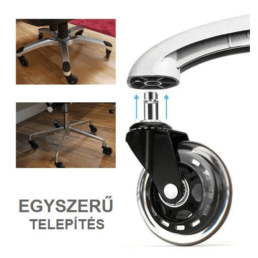 Univerzális, néma gurulós szék pótkerék, pótgörgő