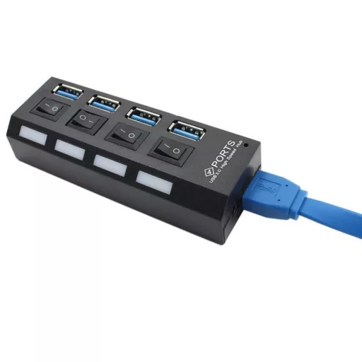 4 portos USB elosztó kapcsolókkal