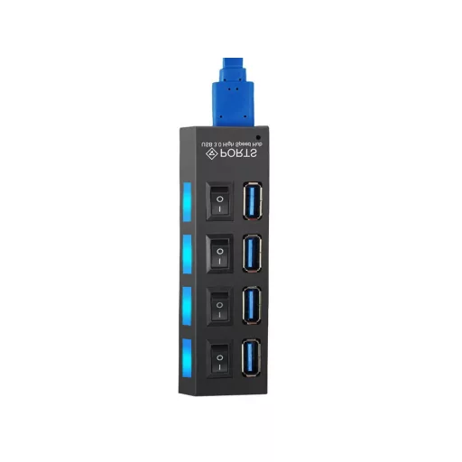 4 portos USB elosztó kapcsolókkal