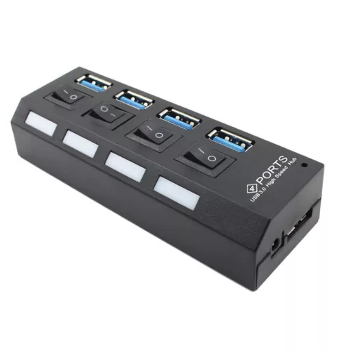 4 portos USB elosztó kapcsolókkal