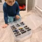 Kisautó tároló doboz, tartódoboz apró játékoknak
