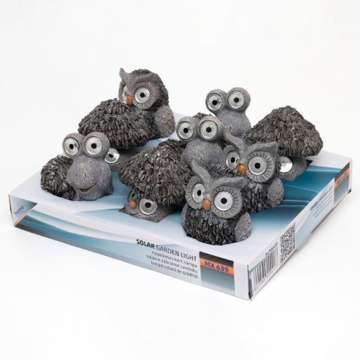 Home MX 639 3 db napelemes kerti lámpa, gomba / bagoly / csiga,  fehér LED, automatikus, akkumulátoros