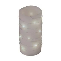   Home MLF 26/WH micro LED-es fényfüzér, 2 m / 20 db hidegfehér micro LED, állófényű, átlátszó vezeték, időzíthető, gombelemes, la