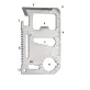   túlélő kártya, 11 funkciós, tokkal; 6,9×4,5×0,2cm, inox