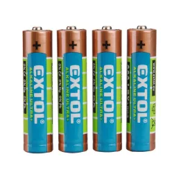   EXTOL ENERGY elem klt. 4 db, alkáli, 1,5V, méret: AAA (LR03); hosszú étettartam, bliszteren