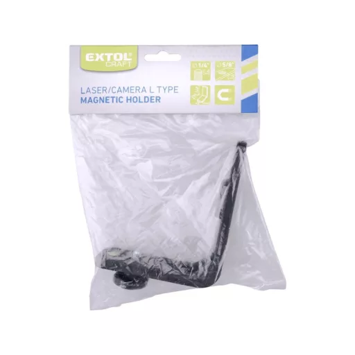 EXTOL PREMIUM állvány, L-alakú, mágneses, 1/4+5/8 menetes csatlakozó a 8823302, 8823300, 8823306, 8823310, 34900-hoz