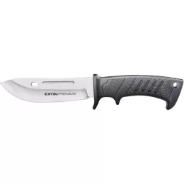   EXTOL PREMIUM vadász- és túrakés, 3CR13 rozsdamentes acél penge, műanyag nyél, nylon tok, teljes/penge hossz: 270mm/145mm