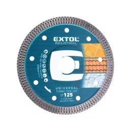   EXTOL INDUSTRIAL gyémántvágó, ipari korong, TURBO, extra vékony vágás: 1,5mm vastagság; 125×22,2mm, száraz és vizes vágásra