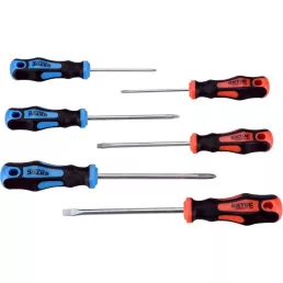   EXTOL PREMIUM csavarhúzó klt., 6db; lapos:3×75, 5,5×100 és 6,5×125mm, PH0×60, PH1×100 és PH2×125, CV., mágneses, papír tartóban
