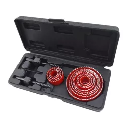   EXTOL PREMIUM körkivágó klt., 15 db-os,(19-22-29-32-36-38-44-51-58-64-76mm) műanyag, fa, gipszkarton