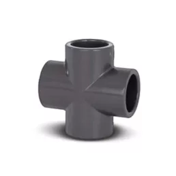   PVC Cross Fitting, 50 mm - kereszt idom, PVC csőrendszerekhez