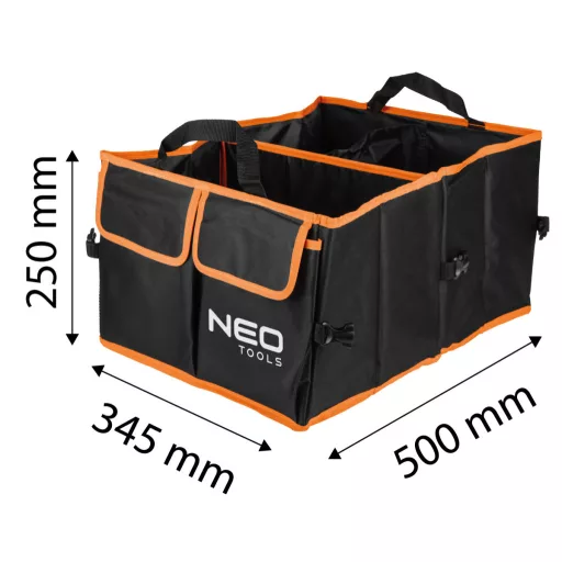 NEO TOOLS Autós rendszereződoboz, csomagtartóba, összecsukható, H25 méret 10-651