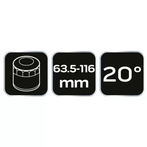 NEO TOOLS Olajszűrő leszedő fogó (20°), 63.5 - 116mm 11-240