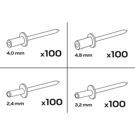 NEO TOOLS Alu popszegecs készlet, 400db 11-970