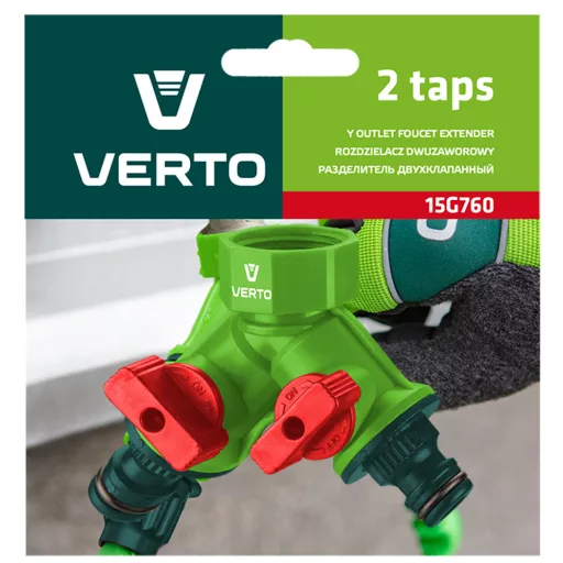 VERTO Y vízelosztó, 2utas, Csapcsatlakozó, zárható 15G760