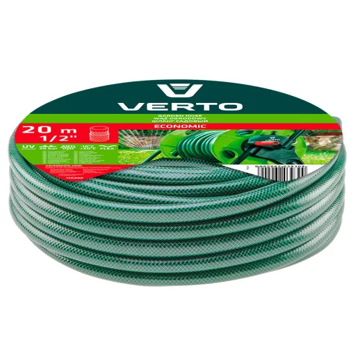 VERTO Locsolótömlő 20 m, 1/2", ECONOMIC, zöld 15G800