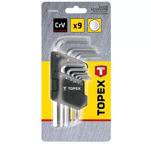 TOPEX Imbuszkulcs készlet 9db, 1.5-10mm, gömbfejes 35D955