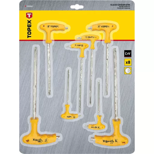 TOPEX Imbuszkulcs készlet 8db, T NYELŰ 35D967