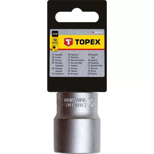 TOPEX Dugókulcs 10mm, 1/2", hatlapú 38D710