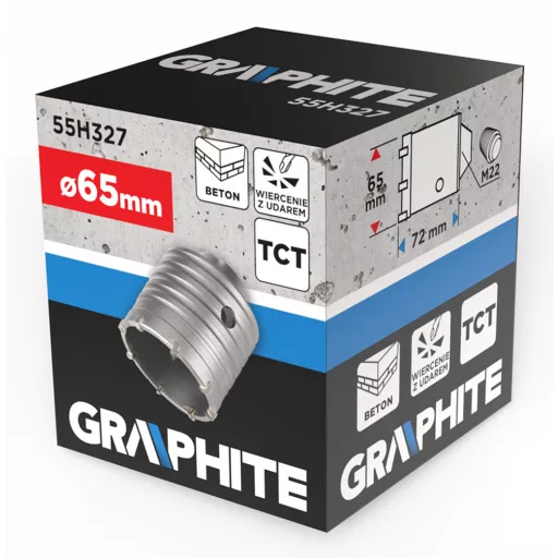 GRAPHITE Koronafúró, körkivágó, 65 mm, M22 55H327