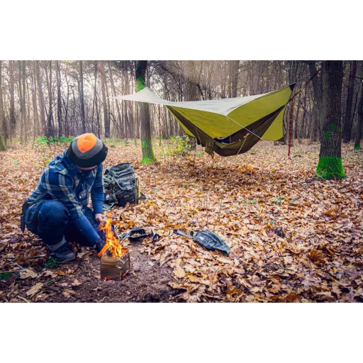 NEO TOOLS Függőágy szúnyoghálóval 330x140cm, 210T nylon, maxterhelhetőség 200kg, sötétzöld 63-123