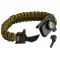 NEO TOOLS Túlélő karkötő 5 az 1-ben: 3.5m paracord(250kg-ig), kovakő, iránytű, kés, síp, zöld, szélessége 26mm 63-140