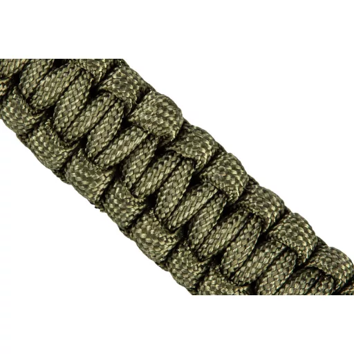NEO TOOLS Túlélő karkötő 5 az 1-ben: 3.5m paracord(250kg-ig), kovakő, iránytű, kés, síp, zöld, szélessége 26mm 63-140