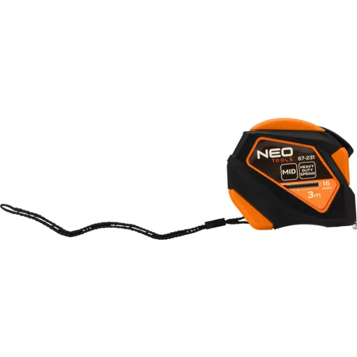 NEO TOOLS Mérőszalag, 3m/16mm, acél, mágneses, autostop+ rögzítő 67-231
