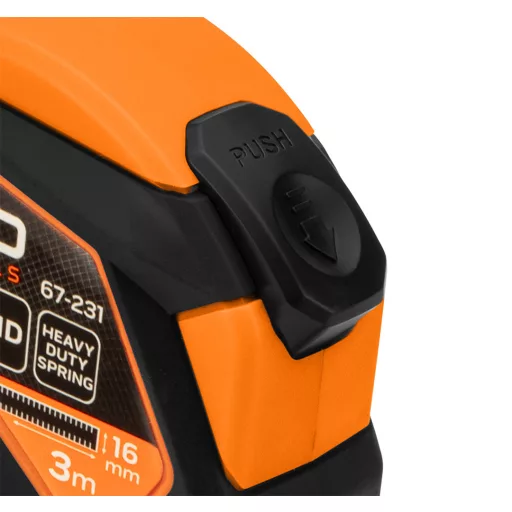 NEO TOOLS Mérőszalag, 3m/16mm, acél, mágneses, autostop+ rögzítő 67-231