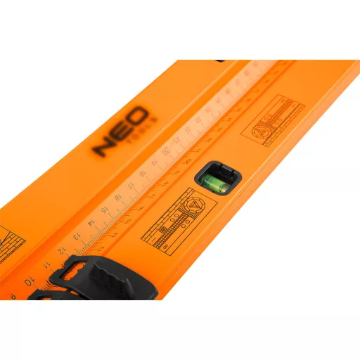 NEO TOOLS Szögmérő alumínium házas, vízmértékkel, jelölő ceruzával 72-225